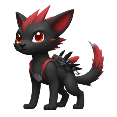 cool edgy black punk red animal hybrid Fakemon full body sticker