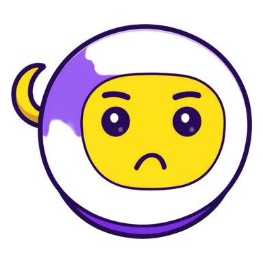 yellow face with one eye half-closed and the other open, sarcastic and annoyed expression sticker