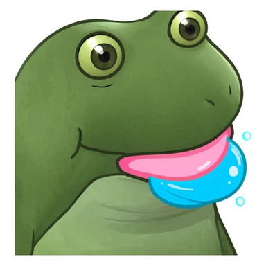 eye roll blowing bubble gum sticker