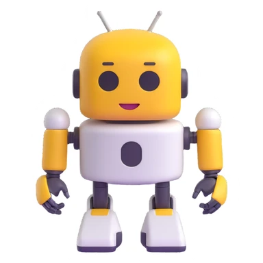 Change the blue color to a different shade for the blue AI robot, keep the 3D emoji style, no background. sticker
