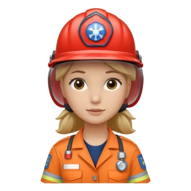 girl emergency worker sticker
