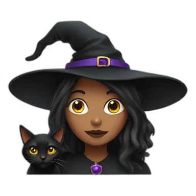Witch with black cat sticker