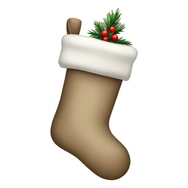 Christmas taupe stocking sticker