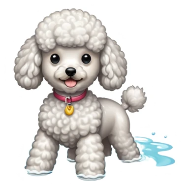 Poodle in sea  sticker