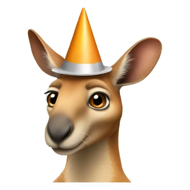 kangaroo party hat sticker
