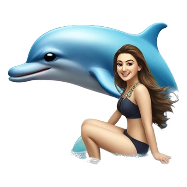Hansika on a dolphin  sticker