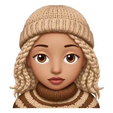 full face with nose, eyes, lips etc. look like knitted sticker