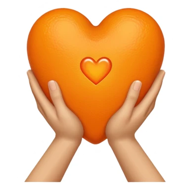 Pray hands + orange heart sticker