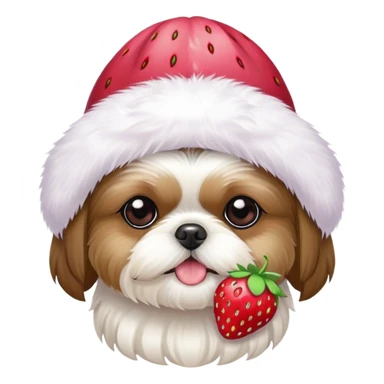 shihtzu with strawberry hat  sticker