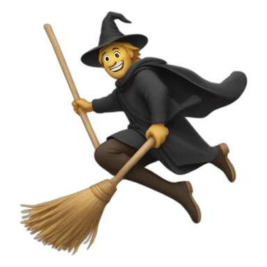 Flying on a broomstick sticker