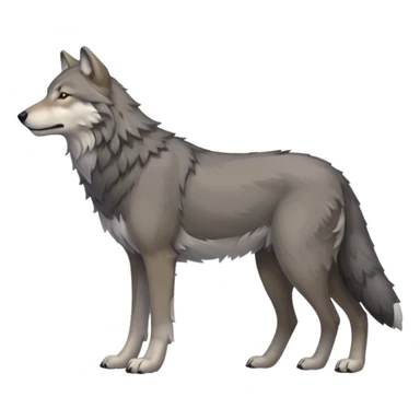 Gray wolf side profile full body facing right  sticker