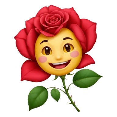 Normal emoji biting a rose flower  sticker