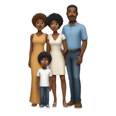 Black family with natural hair - husband, wife, son and daughter sticker