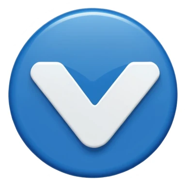 a small, round deep blue badge with a white check mark in the center, similar in style to the verification badge seen on social media sticker