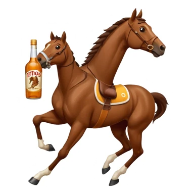 Bottle Tito’s running racehorse sticker
