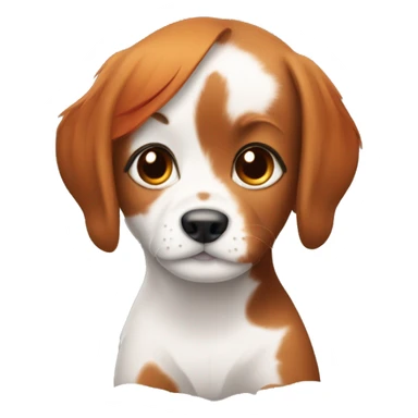 puppy with red head girl owner sticker
