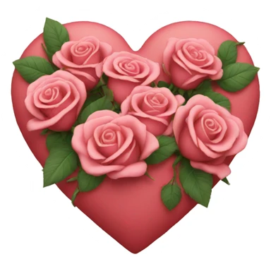 Heart with roses sticker