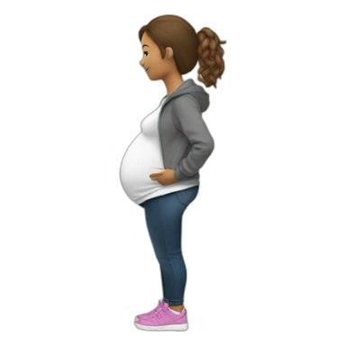 sweatshirt pregnant woman side view sticker