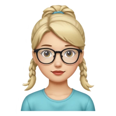 Ponytail Girl with Glasses sticker