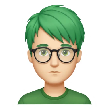 man with green hair and glasses sticker