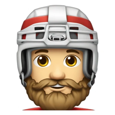 Hockeyeurs barbu avec son casque de hockey et un pansement sur la joue sticker