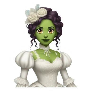 gamora in Victorian dress elegant white  sticker
