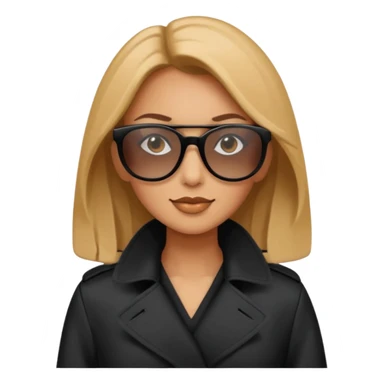 woman in black trenchcoat and sunglasses sticker