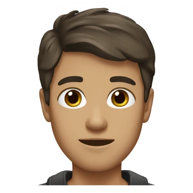 Brunette college boy short hair sticker