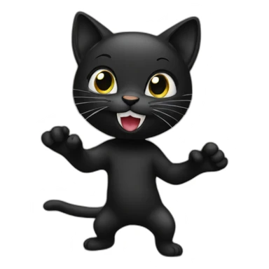 Black kitty rapping sticker