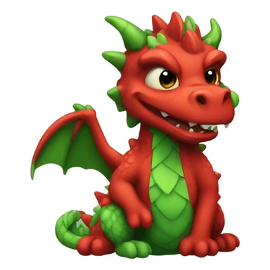 red n green furry dragon sticker