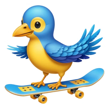 skateboarding bird sticker