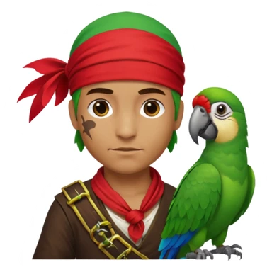 pirate and parrot sticker