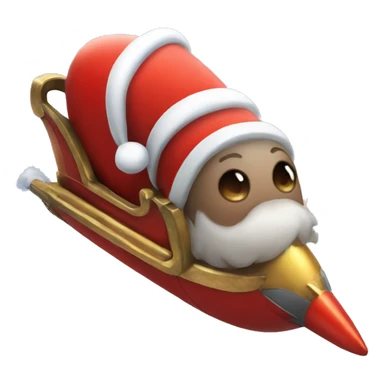 santa sleigh rocket ship sticker