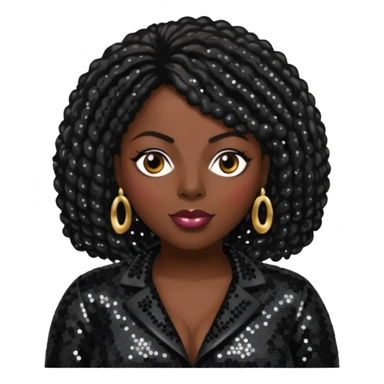 Angie Stone with black sequin outfit sticker