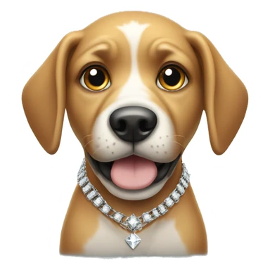 Dog with diamond chains sticker