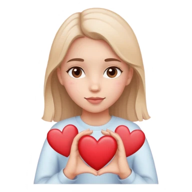 Girl with hearts saying I love you  sticker