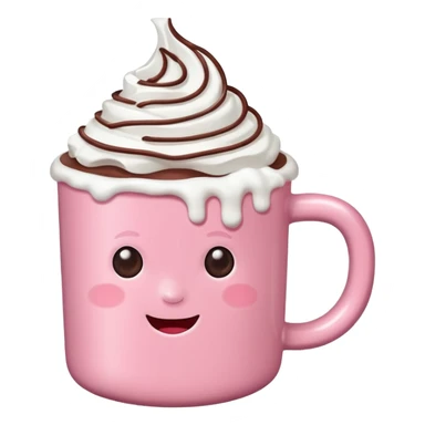 Marshmallow pink hot chocolate sticker