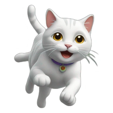 cat running to a mountain sticker