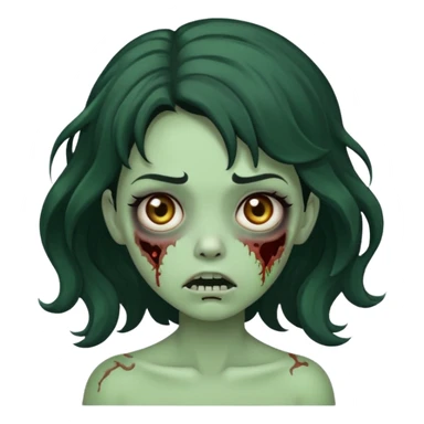 Garota zumbi com cabelo ondulado e preto sticker