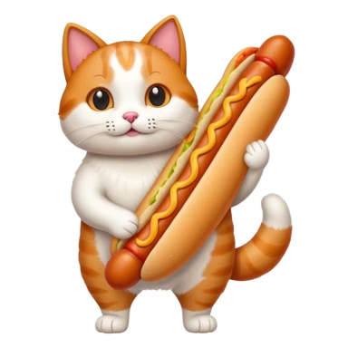 Cat with hotdog body sticker