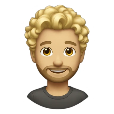 male designer with stubble beard and light curly blonde hair sticker