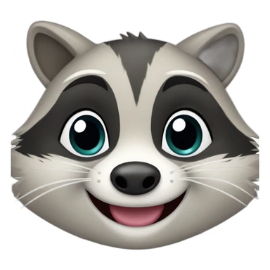 a cheerful raccoon sticker