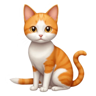 tiny skinny ginger and white cat sticker