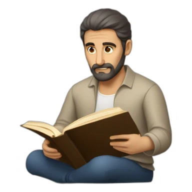 Armenian man reading book sticker