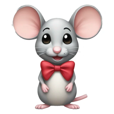 mouse wearing a bow sticker