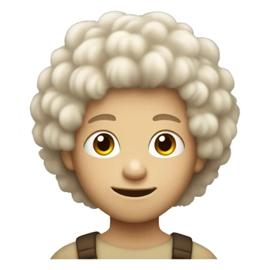 white-tan skinned boy with really fluffy hair sticker