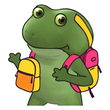 bufo wearing a backpack sticker