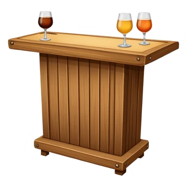 mesa alta tipo bar, de color madera natural sticker