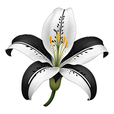 an outline of one singular lily flower, no colour,just outline sticker
