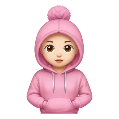 Pink Pom puff hoodie  sticker